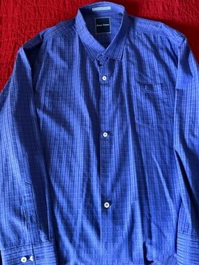 Tommy Bahama Men's Royal Blue Grid-Check Button-Down Shirt